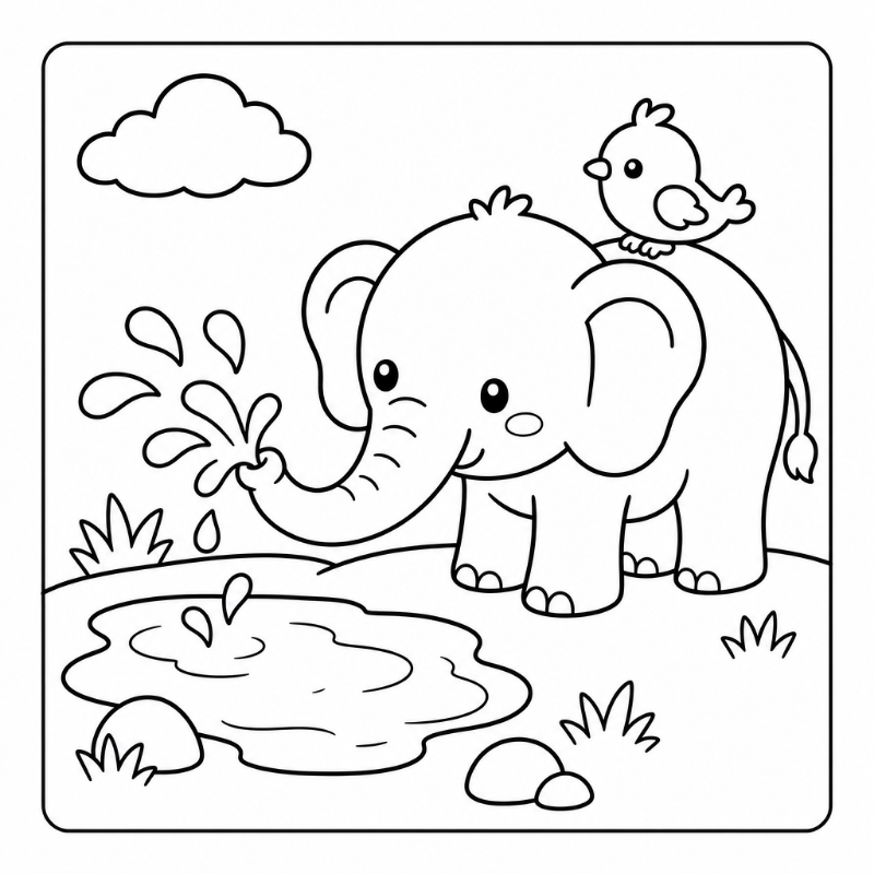 COLOUR MY KENYA – Vol. 1: Cute Safari Animals Colouring Book | 30 Pages | Printable PDF - Image 3