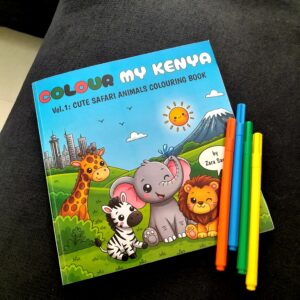 COLOUR MY KENYA – Vol. 1: Cute Safari Animals Colouring Book | Kenya Print Edition
