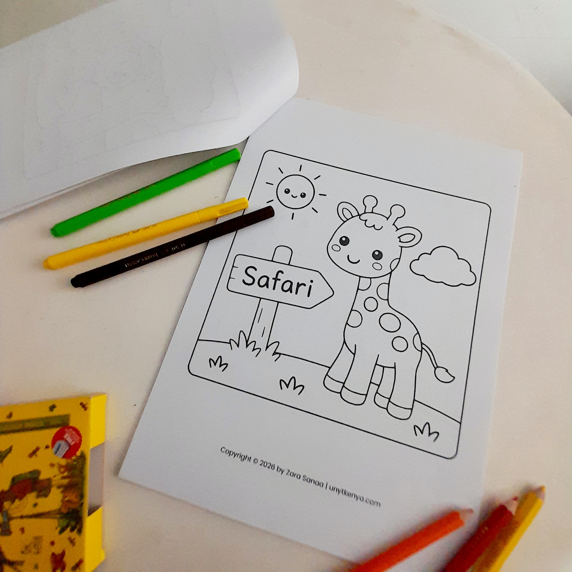 COLOUR MY KENYA – Vol. 1: Cute Safari Animals Colouring Book | 30 Pages | Printable PDF - Image 5